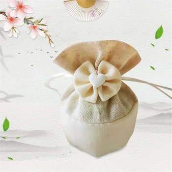 

Free Shipping 24Pcs Cute Heart Button Drawstring Bags, 11X11.5CM Food Jewelry Candy Bag Wedding Baby Shower Gift BagS