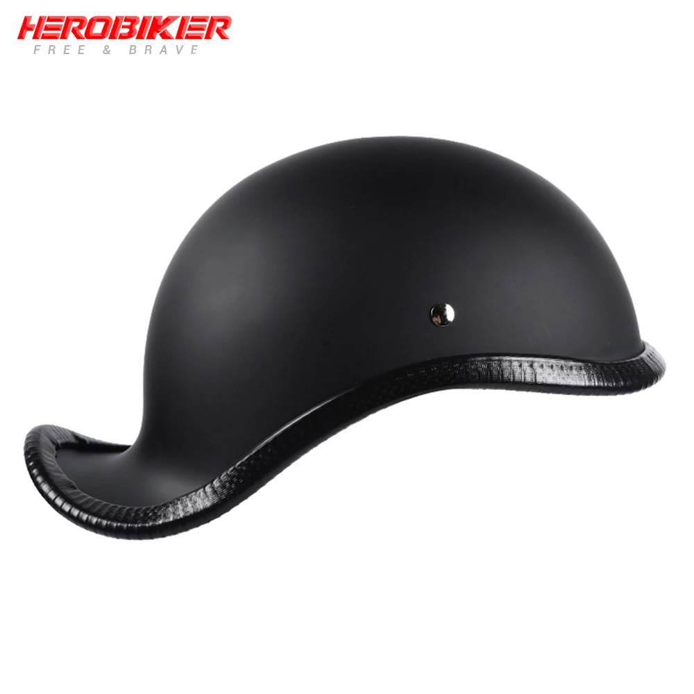 HEROBIKER, новинка, мотоциклетный шлем с открытым лицом, Ретро стиль, половина, мотоциклетный шлем для женщин, гоночный мотоциклетный шлем, шлем для бездорожья, мотоциклетный шлем - Цвет: 01-Black-06
