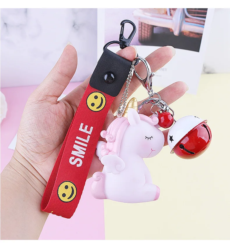 New Style Keychain Creative Cartoon angel ma Key Ring Unicorn Students Couples Gift Car Handbag Pendant