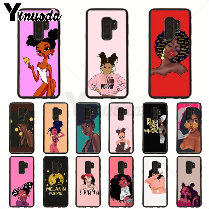 Melanin Poppin Gadis Hitam Hitam Lembut Ponsel Case untuk Samsung Galaxy S10plus S9 S8plus S10e A50 A70 A10 Ponsel