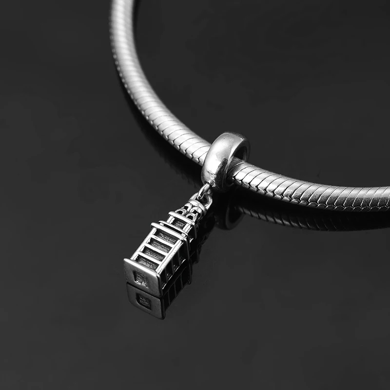 Мода DIY подарок 925 стерлингового серебра кулон-Башня Бусины Подходят Женский Pandora браслет, изготовление ювелирных изделий из драгоценных камней