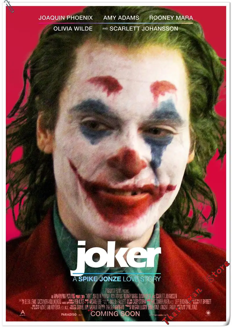 Joker домашний плакат ясное изображение клоун наклейки на стену украшение дома высококачественный рисунок белая мелованная бумага домашний арт бренд