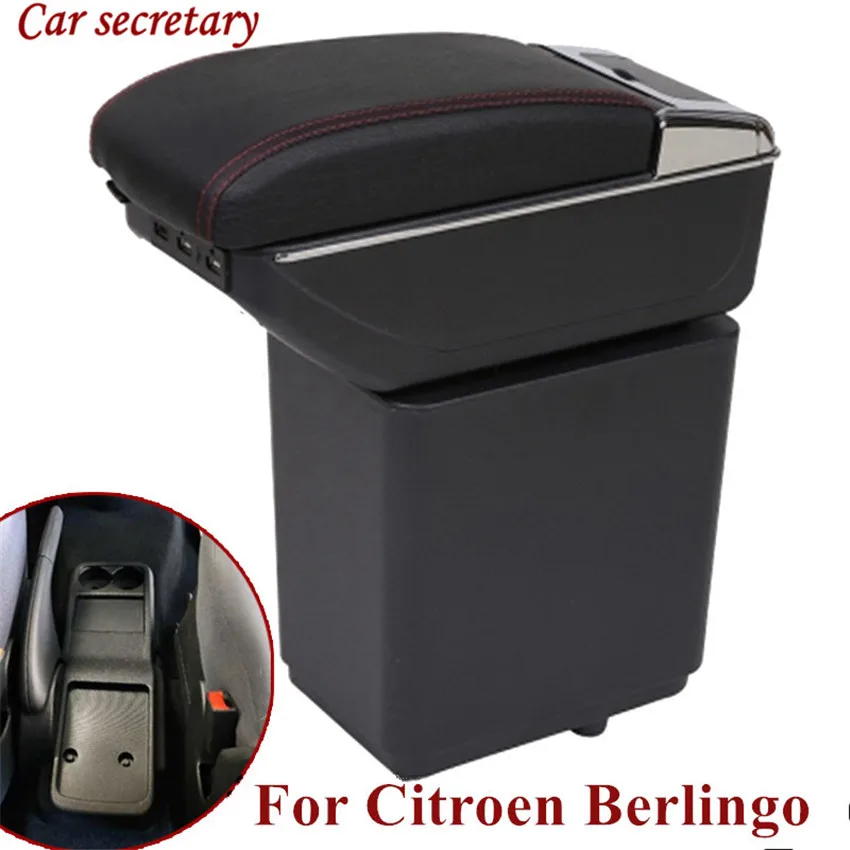 

Car secretary For Citroen Berlingo Armrest Box Peugeot Partner 2014 Car Accessories Original Hand Box Double Layer Chargeable