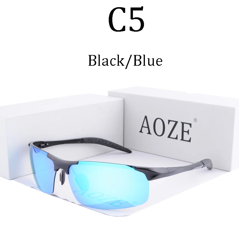 Бренд AOZE, мужские поляризованные солнцезащитные очки, для вождения, UV400, очки, солнцезащитные очки, спортивные, oculos Gafas, мужские, высокое качество, 8177 - Цвет линз: 8177 C5