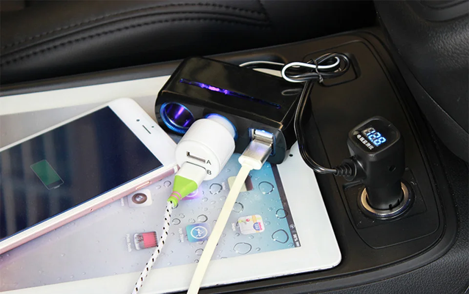 Автомобильное зарядное устройство 3.1A Быстрая зарядка двойной usb-авто автомобильное зарядное устройство адаптер автомобильный прикуриватель разветвитель с обнаружением напряжения
