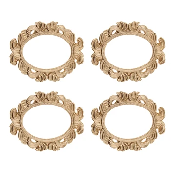 

Pack of 4 Baroque Style Resin Frame Oval Door Peephole Frame Home Decorations