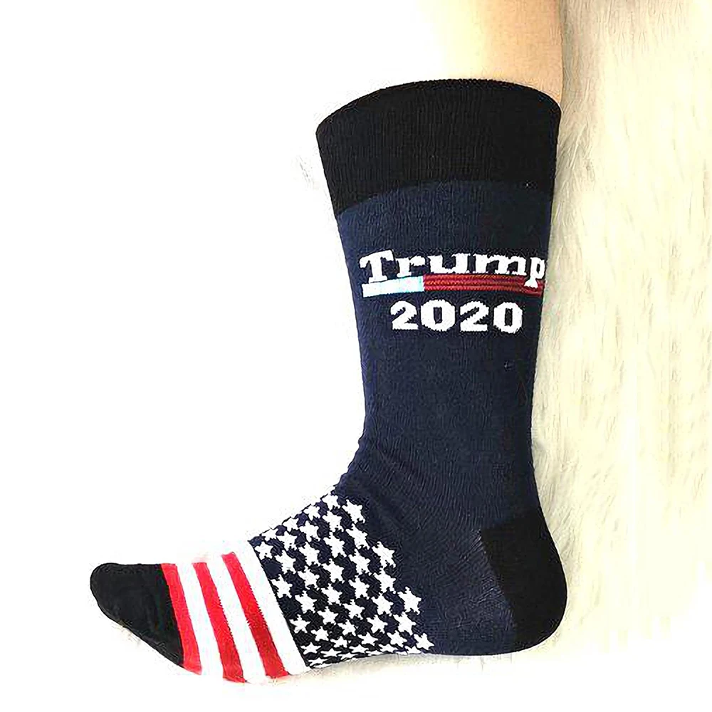 Модные носки; креативные носки в полоску с изображением Дональда Трампа; модель года; носки в полоску со звездами и национальным флагом; забавные повседневные мужские носки для девочек