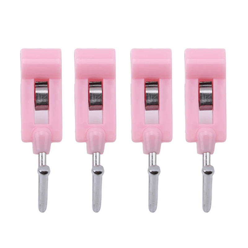 pink 4 шт./упак. Портативный подвесная вешалка для одежды рельсы зажимы зажимной рычаг крюк колышек прищепки для путешествий носки для девочек нижнее бельё сушилки Организации - Цвет: pink