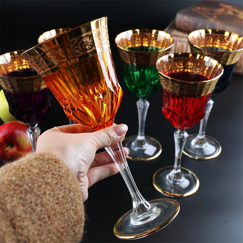 High-grade 24K Gold wine glass Cup Crystal champagne glasses