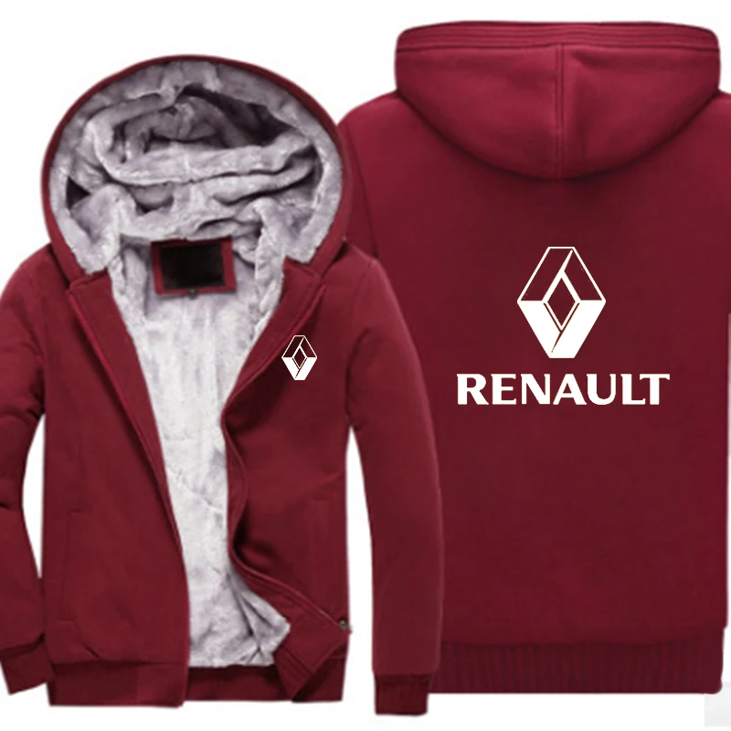 Зимние мужские брендовые толстовки на молнии с логотипом Renault, повседневные утепленные куртки унисекс с модным принтом в стиле Харадзюку