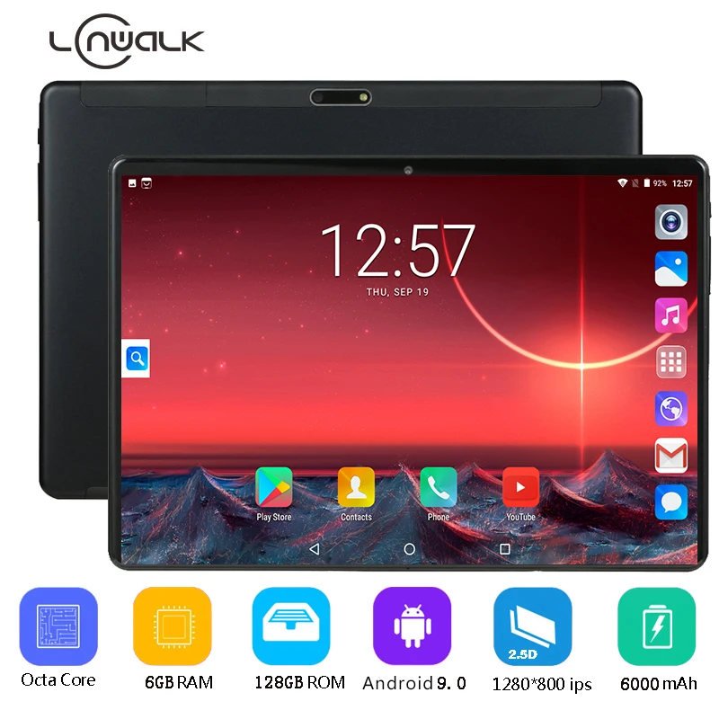 

10.1 Inch tablet Android 9.0 6G+128G Storage 2MP+8MP Camera 3G 4G Phone call tablet Dual SIM Card
