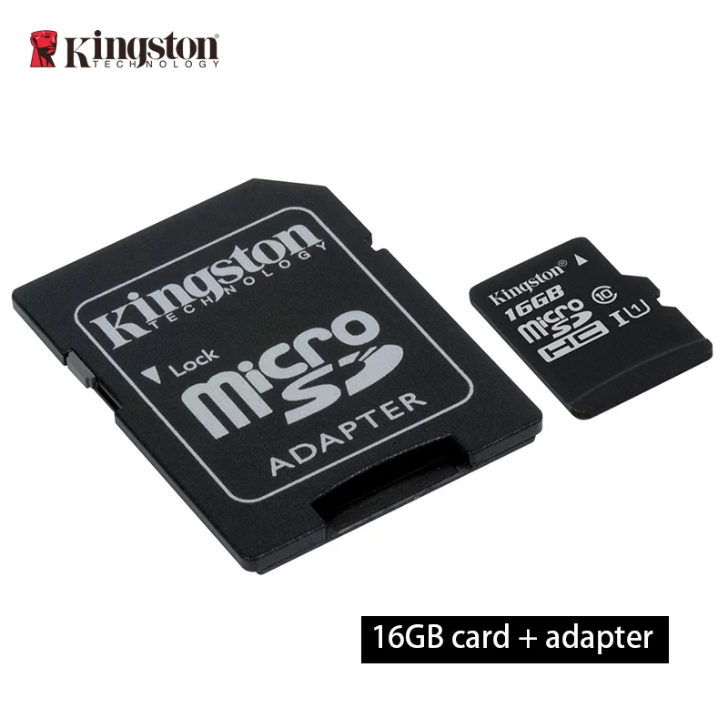 Карта памяти kingston, 8 ГБ, 16 ГБ, 32 ГБ, 128 ГБ, 64 ГБ, Micro sd карта, класс 10, флэш-карта памяти, Microsd TF/sd карта, адаптер/кардридер - Емкость: 16GB  adapter