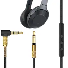 Микрофон аудио кабель для sony WH-1000XM3/Beats Solo 3/B& O H9i наушники 4,9 дюймов, AUX 3,5 мм-3,5 мм папа-папа(черный+ золотой