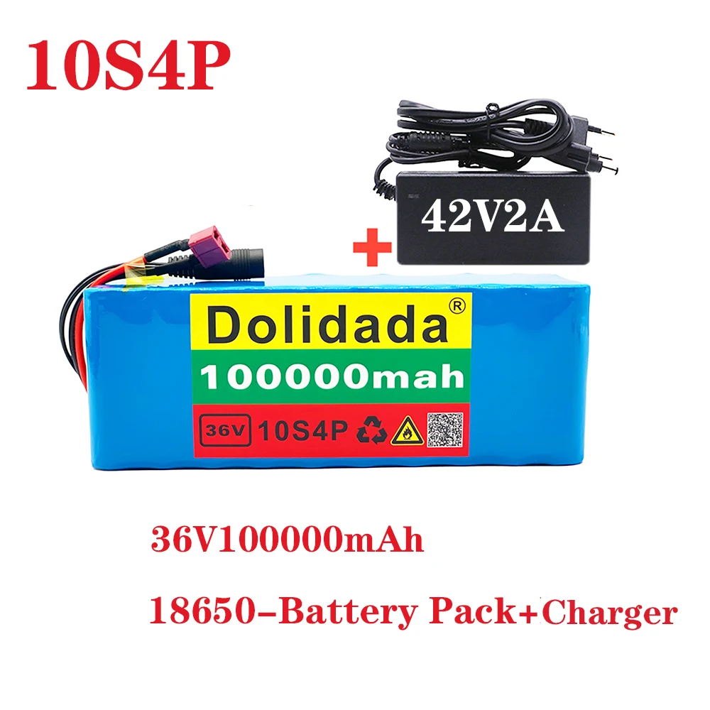 Новый 36V 10s4p 100Ah 1000W литиевый аккумулятор большой емкости 18650 Электрический