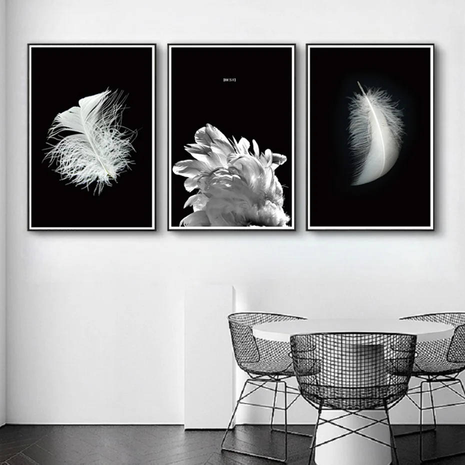 Nordic Black and White Feather Art Prints Canvas Paintings Best Posters Decorative Wall Art Prints Poster Living Room Home Decor