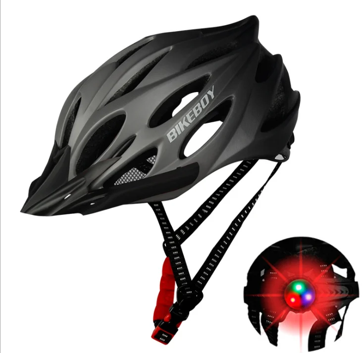 black with light Велосипедный шлем с интегрированным литьем casco bicicleta hombre для мужчин и женщин, шлем для горной дороги, велосипедное снаряжение, шлем - Цвет: black with light