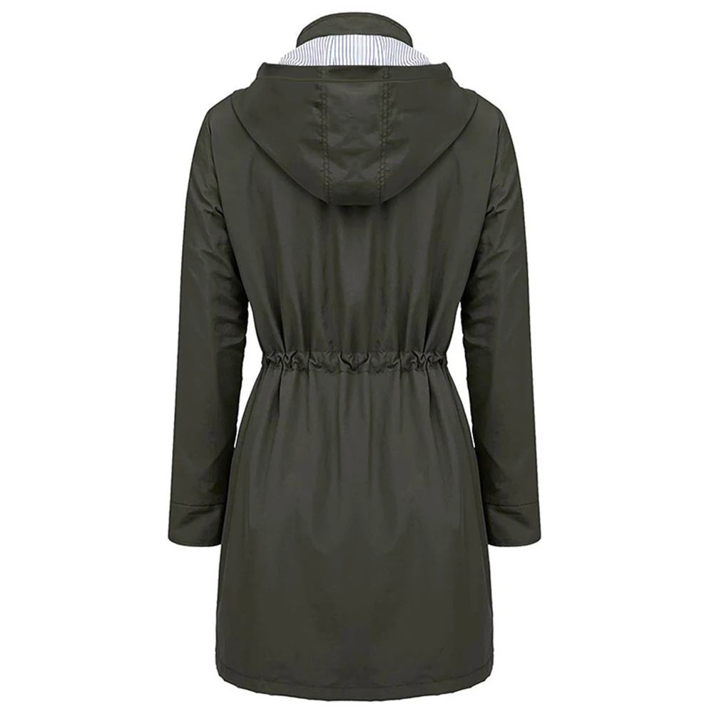 Women Lady Trench Coat Waterproof Solid Color moda feminina Hooded Autumn Trench Coat Long Sleeve manteau femme Outwear тренч