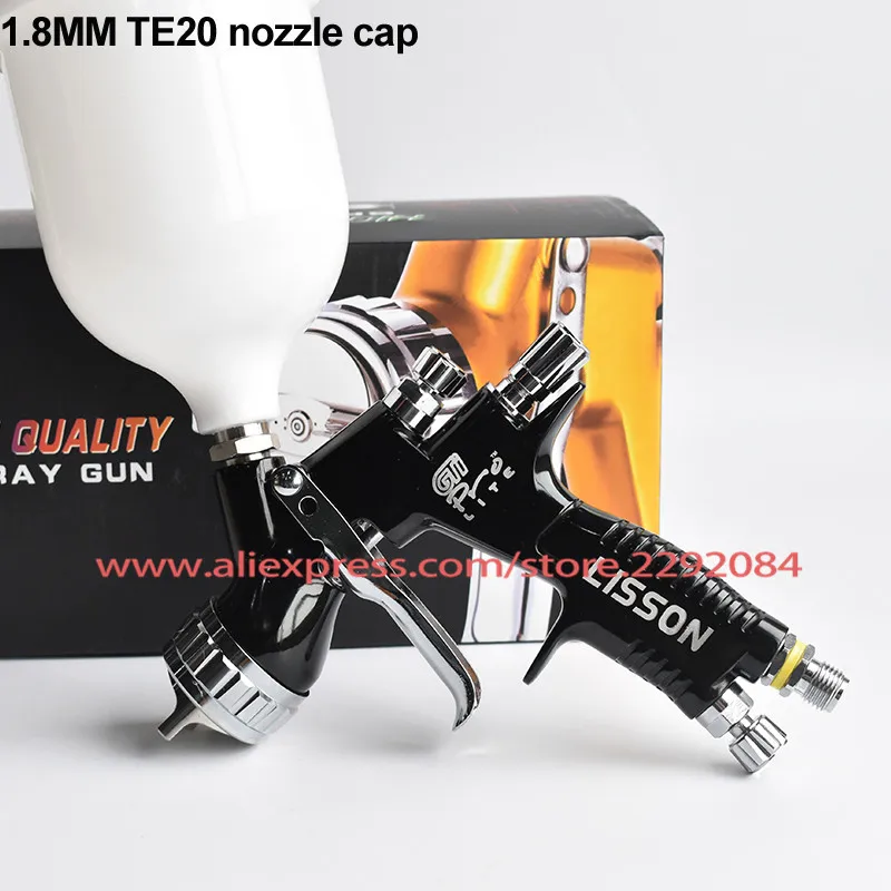 Black 1.8MM TE20 Профессиональный GTI pro lite Золотой Краскораспылитель TE20/T110 1,3 мм сопло распылитель краскопульт на водной основе Воздушный Распылитель для краски автомобиля - Цвет: Black 1.8MM TE20