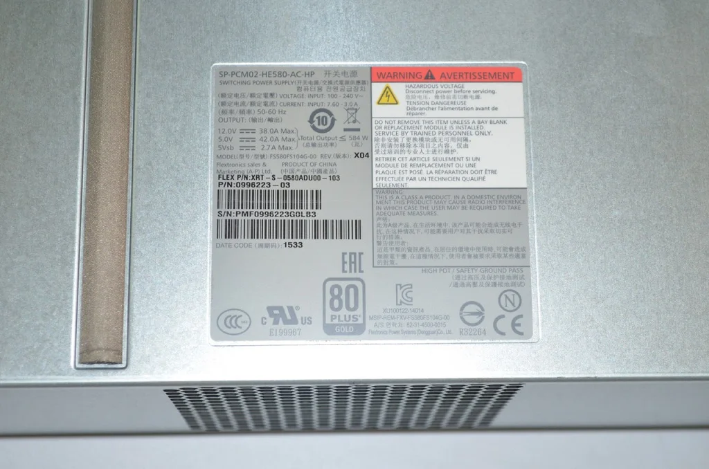 M6720 Мощность SP-PCM01-HE580AC-HP 0996223-03 SP-PCM02-HE580