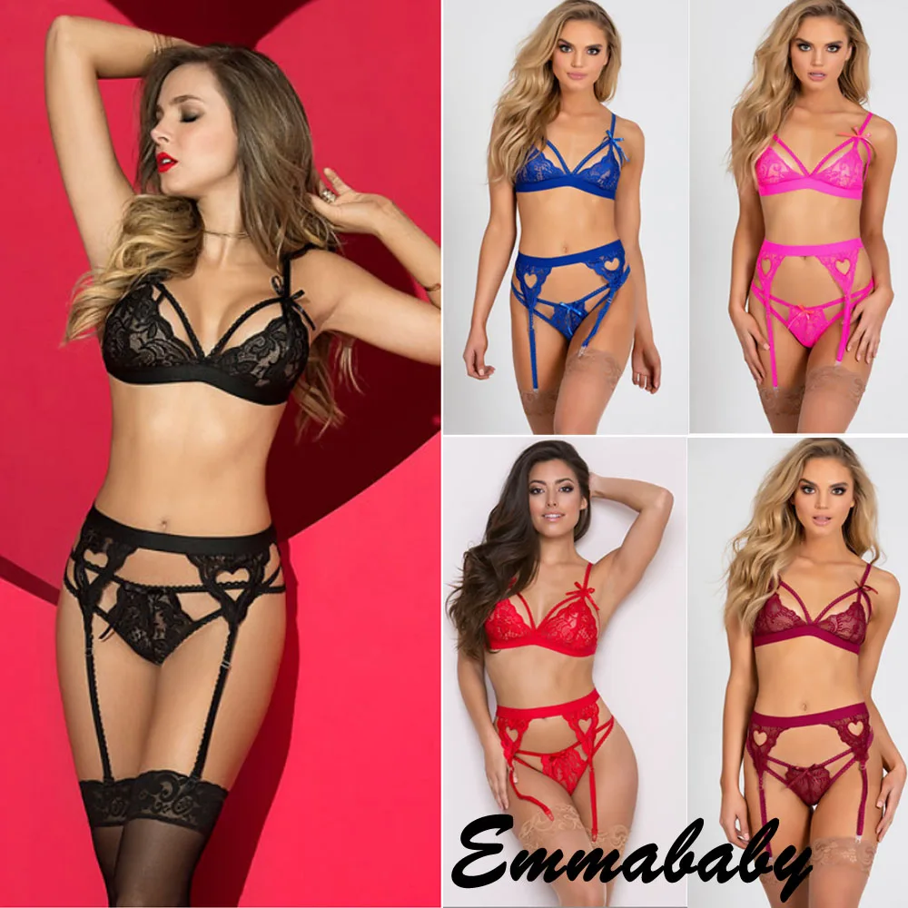 Прямая поставка женский сексуальный комплект нижнего белья 3 шт Babydoll Трусики-Танга нижнее белье эротическая ночная рубашка Женское ночное белье костюмы