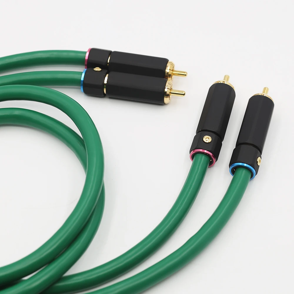 2328 Hifi Silver-plated 2RCA Cable High Quality 6N OFC HIFI RCA Male to Male Audio Cable