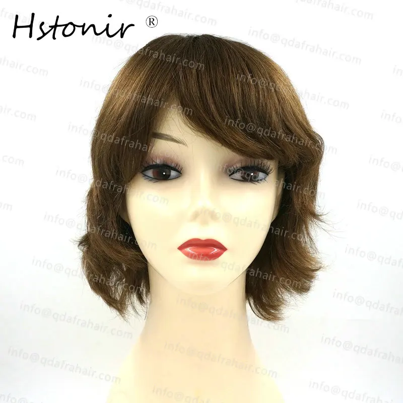 Hstonir парики из натуральных волнистых волос, европейские волосы remy, французские кружева спереди с прядями сзади для женщин G016