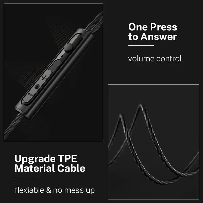 3.5mm Wired headphones 5D Bass for Xiaomi Hybrid Pro Piston 3 Transparent Sport Earphones for Sony Redmi Note 8 Pro