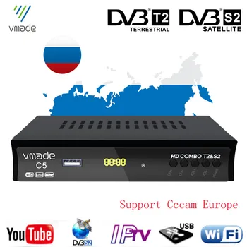 

DVB-T2 HD Digital Terrestrial Receiver H.264 DVB-S2 Satellite TV Tuner Support YouTube IPTV Bisskey 2 in 1 Combo Set-Top Box