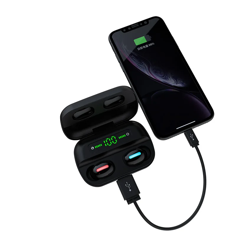 Q82 True Headphones Wireless Stereo Earbuds Wireless Earphone Digital Display Mini Gaming Sport Headset for Xiaomi smartphone