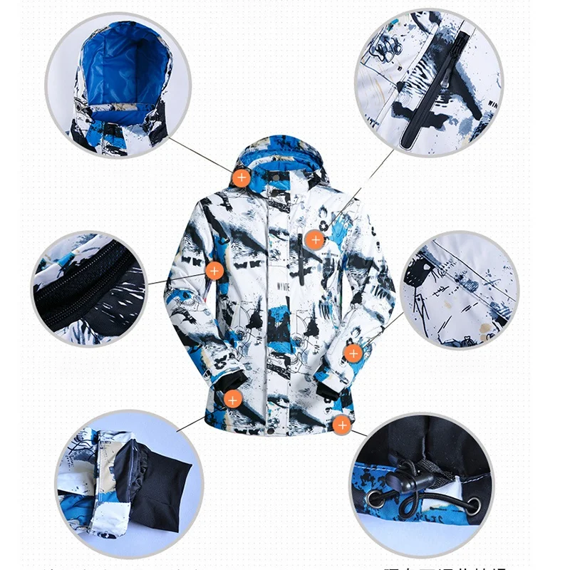 MUTUSNOW лыжный костюм для мужчин зимние теплые зимние куртки и штаны ветрозащитная Водонепроницаемая Лыжная Экипировка мужская куртка для сноуборда