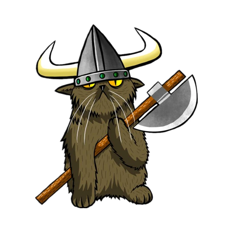 

S41075# Funny Self-Adhesive Decal Viking Cat Car Sticker Waterproof Auto Decors on Bumper Rear Window