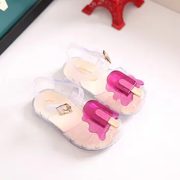 

Kids Jelly Sandals Ice Cream Popsicle Style Children Shoes Summer Cute Cartoon Beach Shoes Comfortable Soft & Flat Sole
