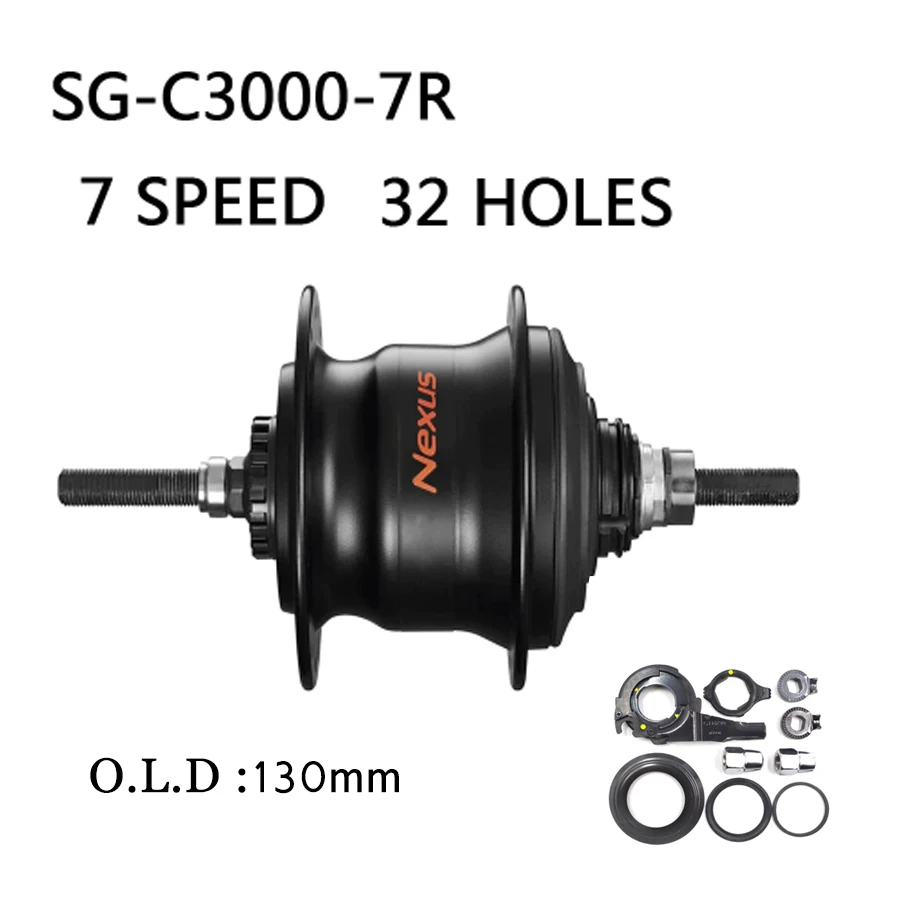 Gear rear Hub Nexus SG-C3000-7r Inter 7 Speed Bearing bike Hub for Roller / V Brake City Touring Trekking Road Bike Hub 32 Holes
