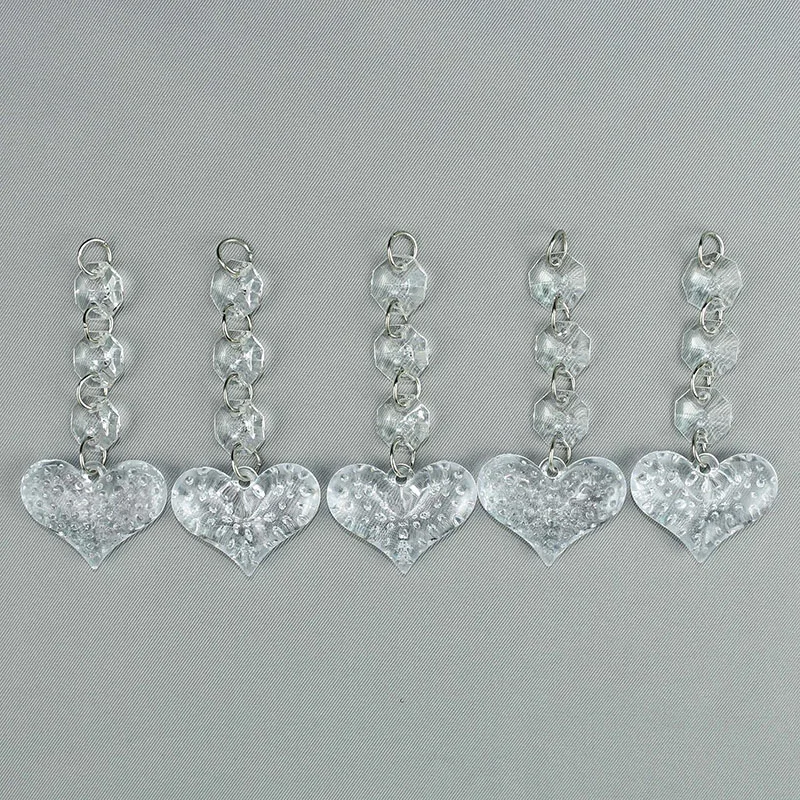 5Pcs Acryl Kristall Perlen Vorhang Anhänger Transparent Wasser Tropfen Diamant Form Kronleuchter Hängen Dekor Hochzeit Party Girlande – Detail 27