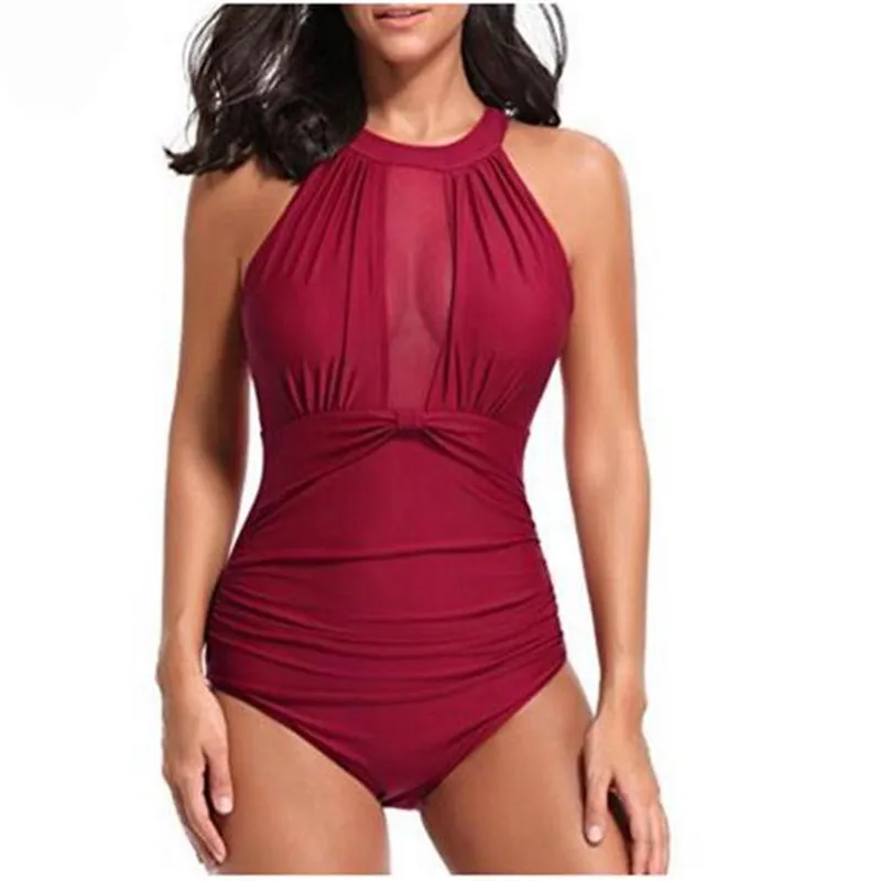 Happyshark Sexy Retro One-Piece Suits Monokini Plus Size Swimwear Women One Piece Swimsuit Girls Badpak Swim Wear Bathing Suit | Спорт и