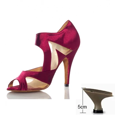 purple heel 5cm Женская Профессиональная обувь для латинских танцев, Женская Обувь для бальных танцев, танго, женская обувь для сальсы, танцевальная обувь - Цвет: purple heel 5cm