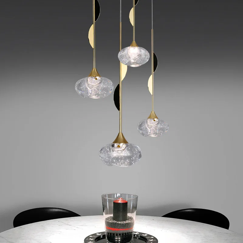 

Dining room chandelier simple personality single head designer post modern light luxury bar atmosphere lighting