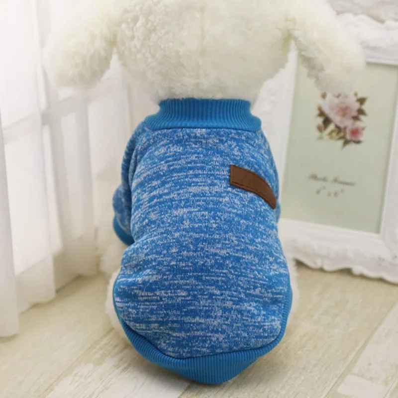 Одежда для собак Теплый Щенок наряд жилет куртка для домашнего питомца зимняя одежда для собак мягкий свитер Одежда для маленьких собак чихуахуа - Цвет: Blue
