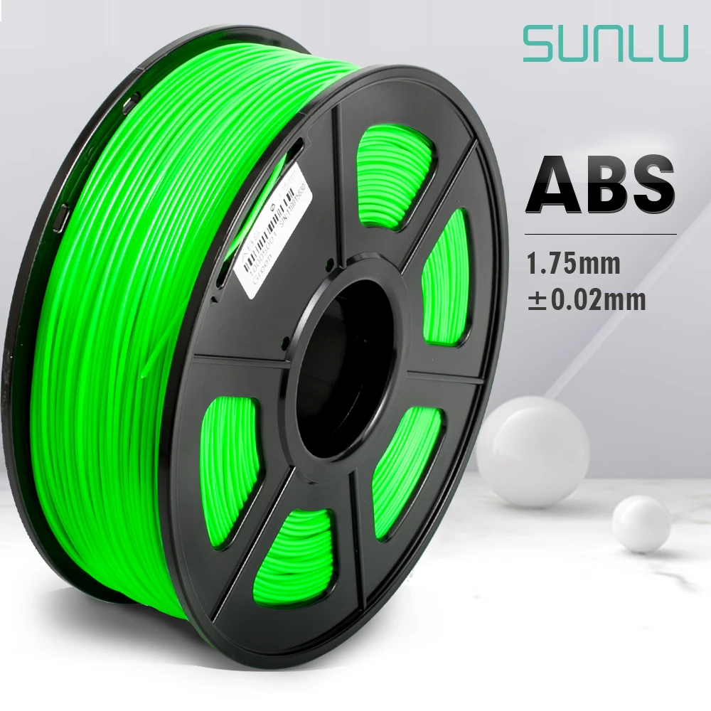 SUNLU ABS нить 1,75 мм 1 кг Размер Accuacry+/-0,02 мм 3D печатный материал для принтера Быстрая - Цвет: ABS Green