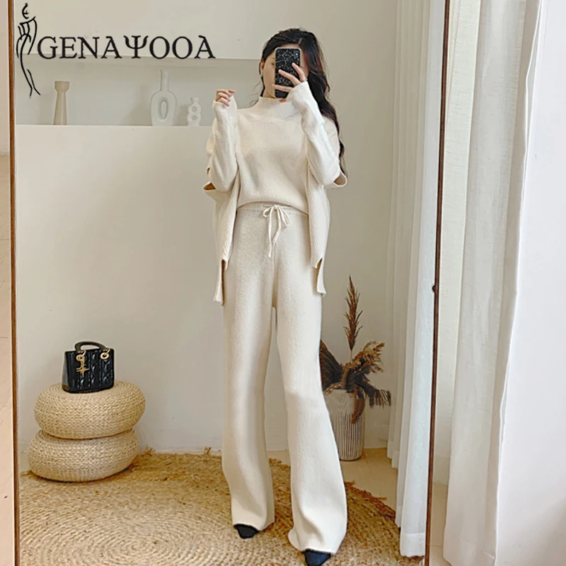 Sweater Pants Woman 2019 Knitting 