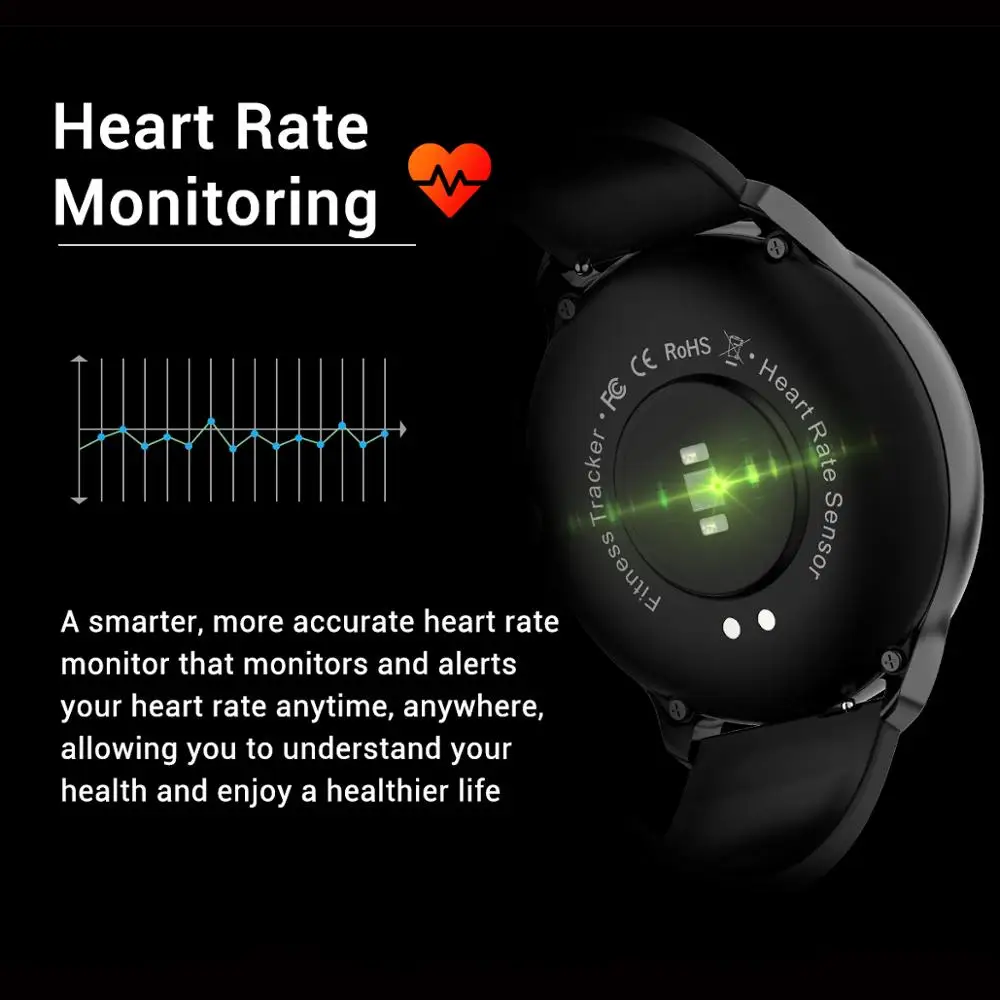 Smart Watch IP67 Waterproof Heart Rate Blood Pressure Monitoring Fitness Tracker Reminder Push Smartwatches for IOS for Android