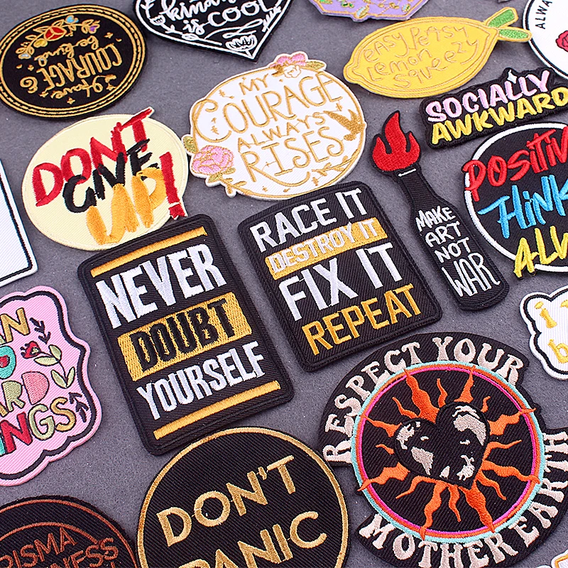 Fashion Alphabet Slogan Patches For Clothing, Punk Patches On Clothes,  Funny Iron On Patches Embroidered Patches For Clothing - AliExpress