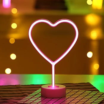 

Heart Shape Sign Art Indoor Decorative Glowing Night Light for Wall Decor Home Party Festival Decoration Kid Baby Living Room