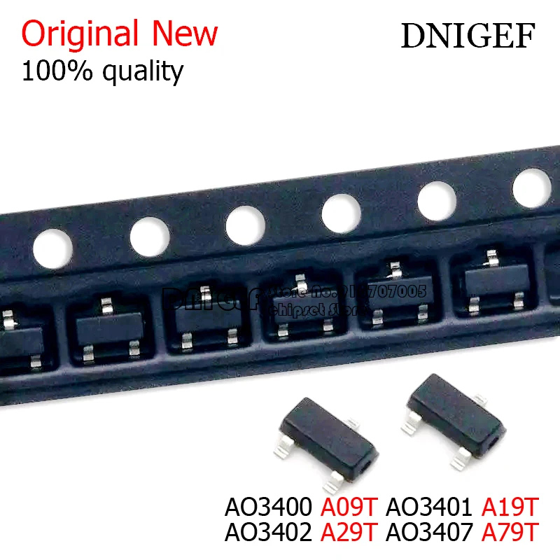 50 шт. AO3400 A09T AO3401 A19T AO3402 A29T AO3407 A79T SMD транзистор | Электронные компоненты и