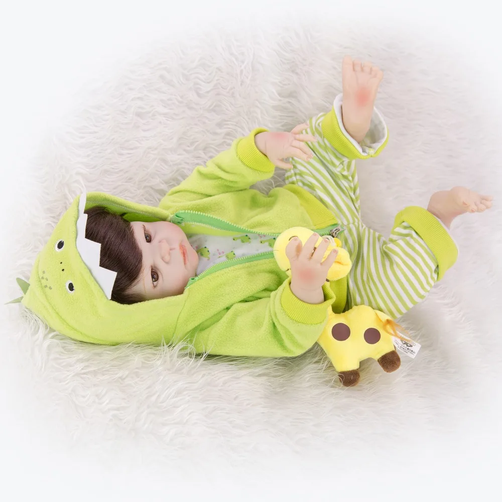KEIUMI реалистичный милый 23 дюймов 57 см Reborn Baby Doll мальчик полный силиконовый винил новорожденный детская кукла игрушка для ребенка подарок на день рождения
