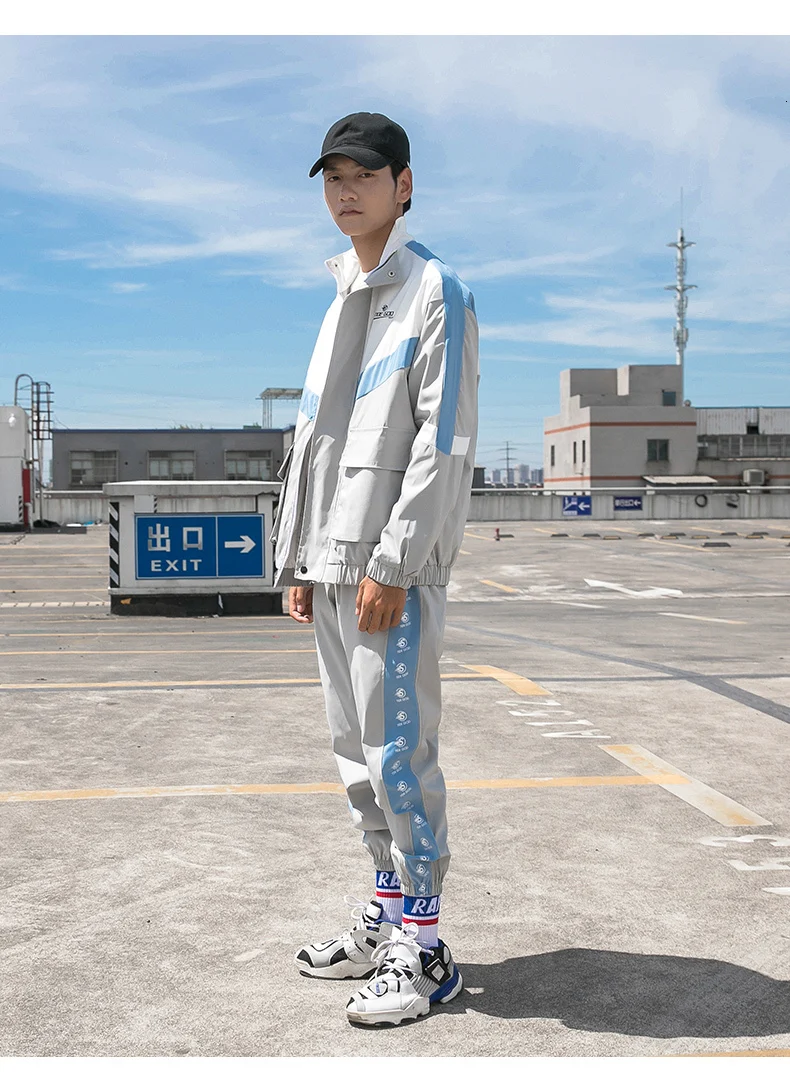 Куртка+ брюки с несколькими карманами, 2 предмета, Ropa Deportiva Hombre Moda Survete, мужской осенний спортивный костюм для мужчин, комплект из двух предметов