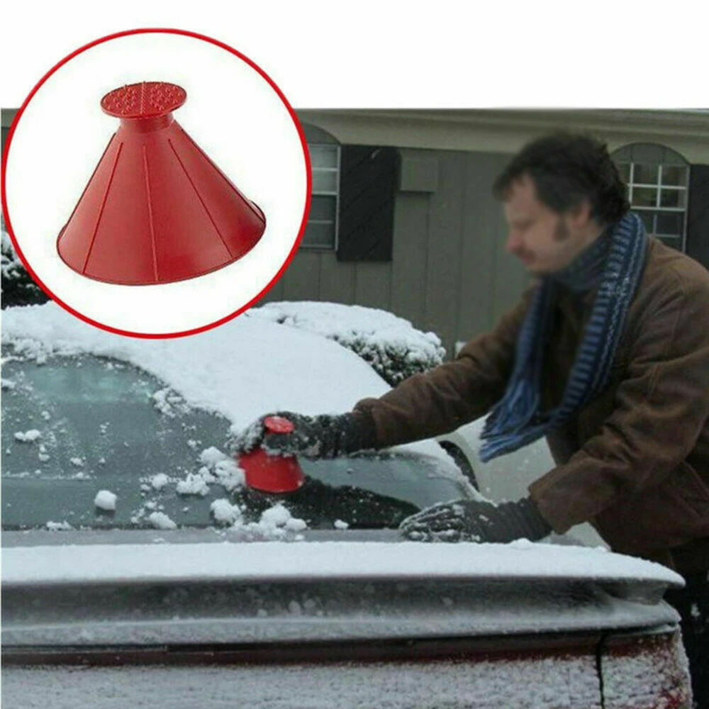 Авто Окно Стекло для защиты от ветра, автомобильный скребок для льда в форме воронки удаление снега антиобледенитель конус Противообледенительная Лопата инструмент выскабливание круглый Funne