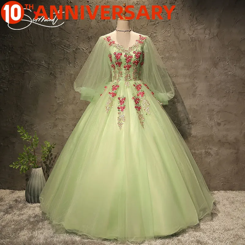 

OllyMurs Color Prom Dress Opera Performance New Spring and Summer 6 Layer 3D Flower Fluffy Thin Shoulder Dress Free Shipping