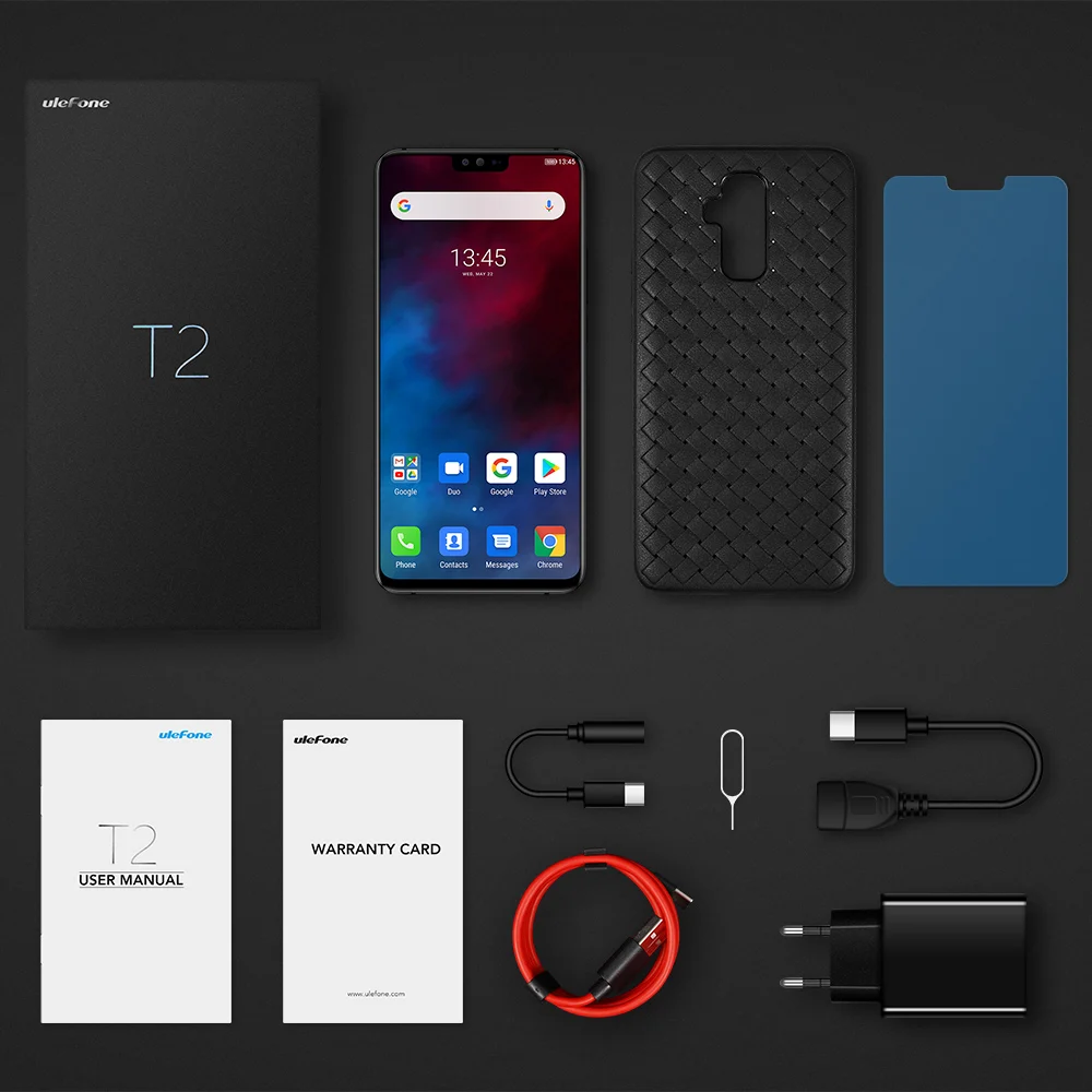 Новый мобильный телефон Ulefone T2 4G Android 9,0 6,7 "19:9 Helio P70 Восьмиядерный 6 ГБ + 128 Гб 4200 мАч NFC Беспроводной заряд 16.0MP смартфон