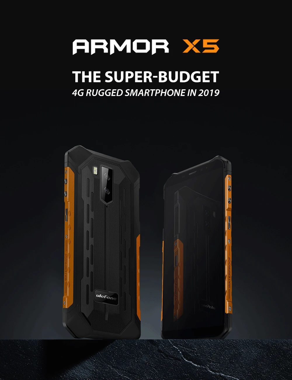 Мобильный телефон Ulefone Armor X5, Android 9,0, четыре ядра, 3 ГБ, 32 ГБ, 5,5 дюйма, 13 МП, 4G, NFC, Bluetooth 5,0, разблокировка лица, ID, OTG, смартфон